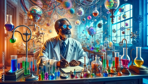 Scientist working in laboratory. Science and medicine concept.