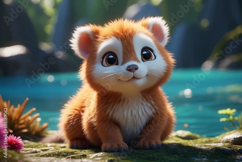 Cute furry wild creature  cartoon