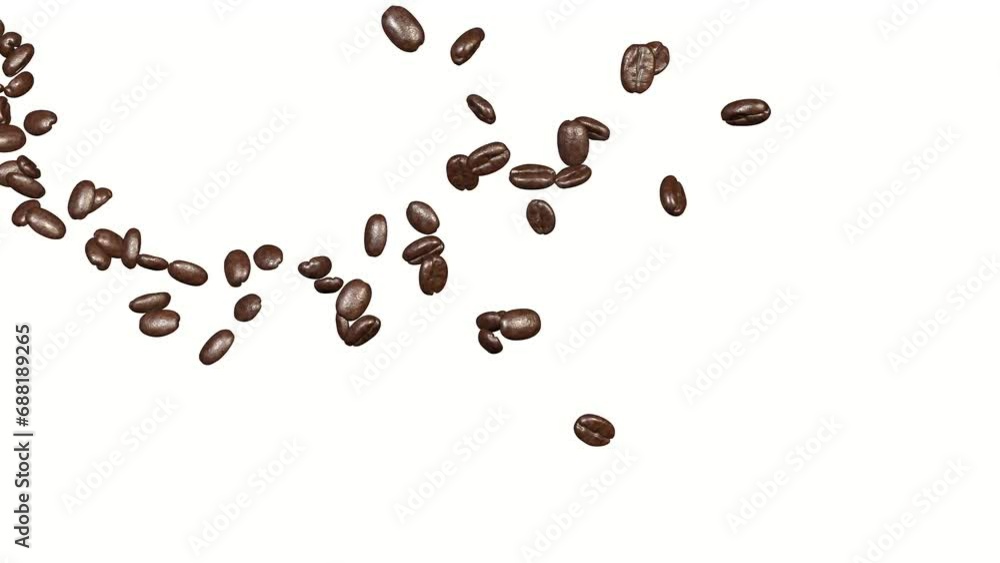 Super Slow Motion Shot of Crashing Coffee Beans on Brown white Background at 1000fps. Super Slow Motion Shot of Crashing Coffee Beans on Brown white Background at 1000fps.