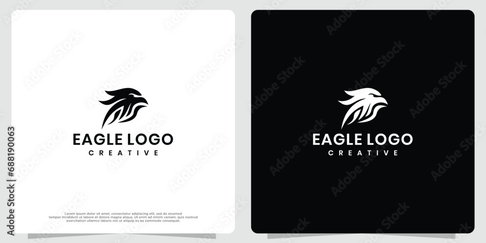 Abstract eagle or eagle head. Template for mascot, label, badge, emblem or other branding design. Abstract eagle or eagle head. Template for mascot, label, badge, emblem or other branding design.