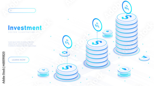 Investment white poster vector