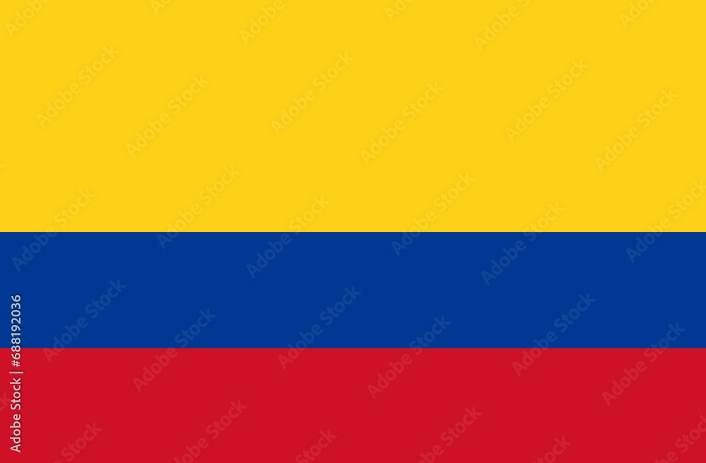 Fototapeta premium Flag of Colombia. Colombian flag on fabric surface. Republic of Colombia