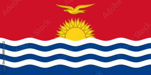 flag of Kiribati. Kiribatian national flag on textured background.