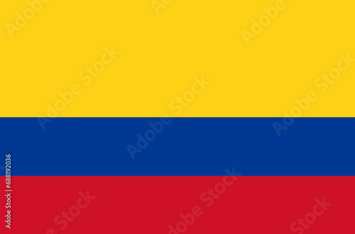 Flag of Colombia. Colombian flag on fabric surface. Republic of Colombia