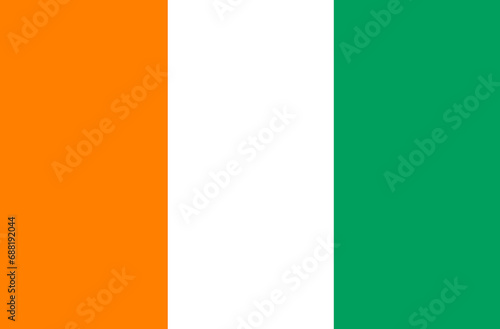 Cote d'Ivoire flag on fabric surface. Ivory Coast national flag photo