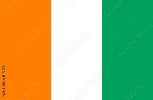 Cote d'Ivoire flag on fabric surface. Ivory Coast national flag