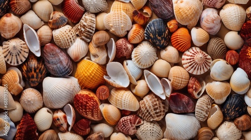 Background  texture of shells. The concept of rest  vacation  travel.
