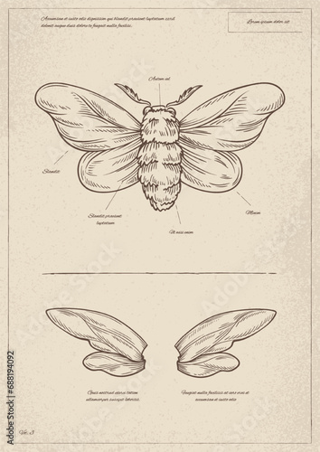 Vintage insect poster vector