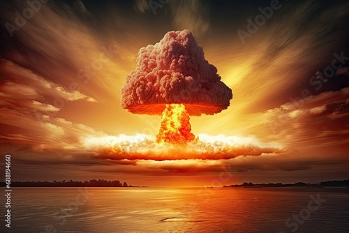 Nuclear explosion beyond the lake