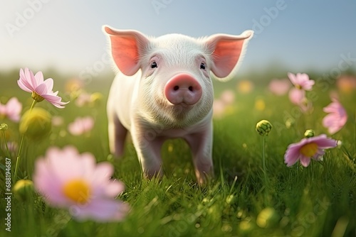 pig in the meadow