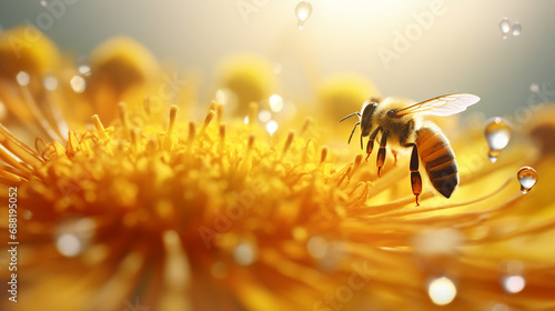 Macro Shot of Floating Pollen in Sunlight Background