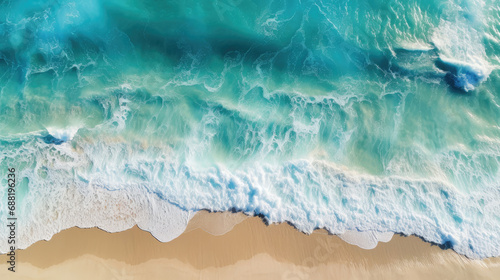 Breathtaking aerial shot of rolling waves in lineup