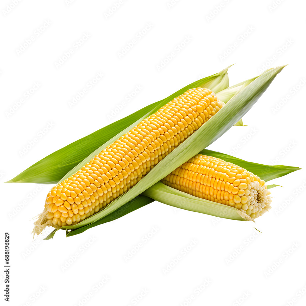 Corn Isolated on Transparent Background Corn Isolated on Transparent Background