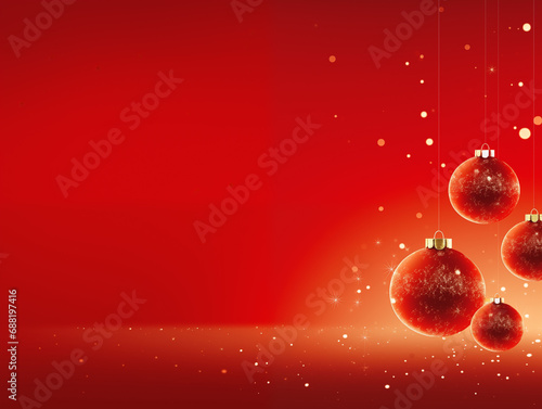 Red Christmas Art Background, Simple Backdrop For Holiday Card, Winter Wallpaper Image For Corporate, Celebration