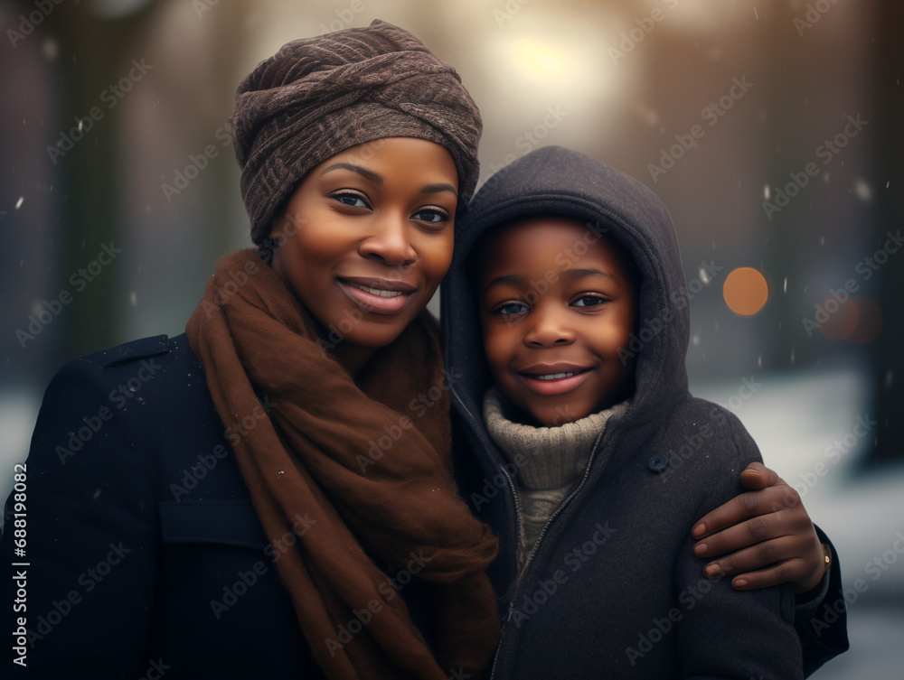 black grandmother with black granddaughter on the street, sunny weather. black grandmother with black granddaughter on the street, sunny weather.