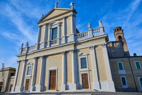 View of the cathedral of Castiglione delle Stiviere  Lombardy  Italy. 