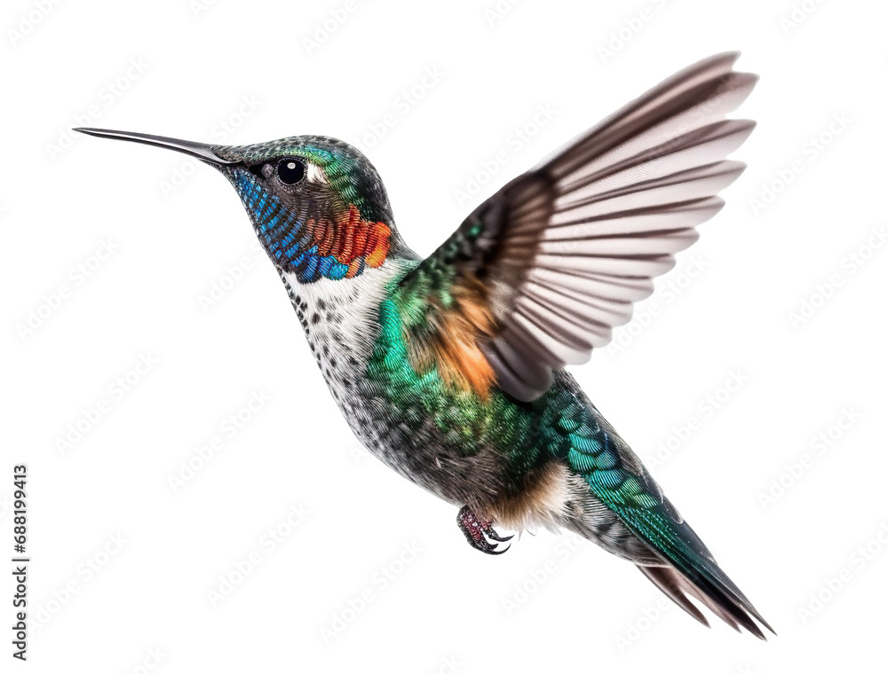 Fototapeta premium Flying hummingbird cut out