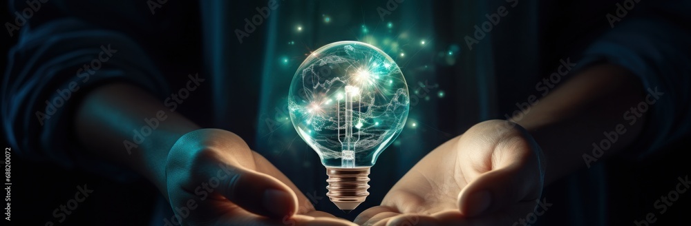 a person's hand is facing in a light bulb, a person's hand is facing in a light bulb,