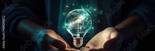 a person's hand is facing in a light bulb,