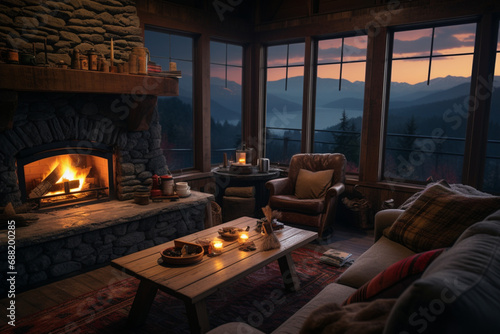 living room with fireplace © USAMA