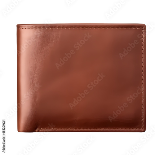 Leather wallet isolated on transparent background