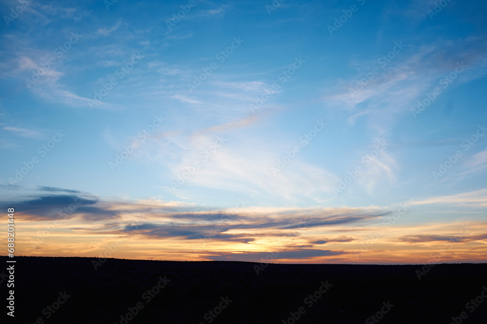 sunset in the desert