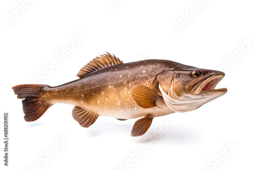 Cod fish isolated on white background.generative ai