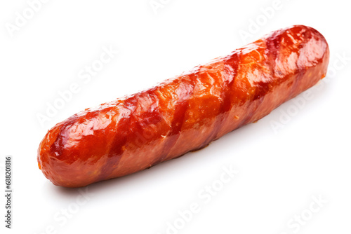 Grilled sausage or frankfurter, hot dog isolated on white background.generative ai