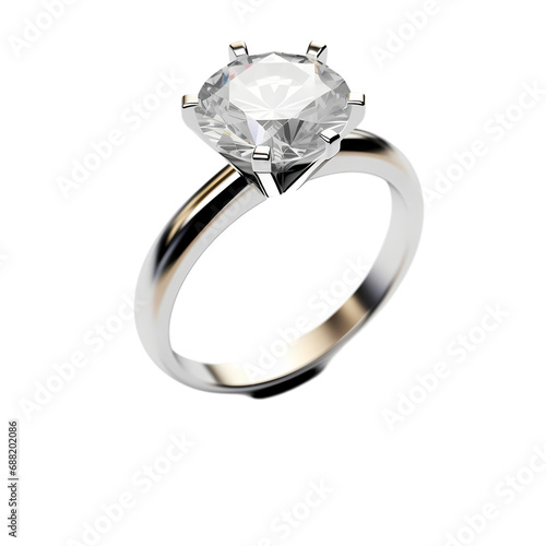Diamond ring isolated on transparent background