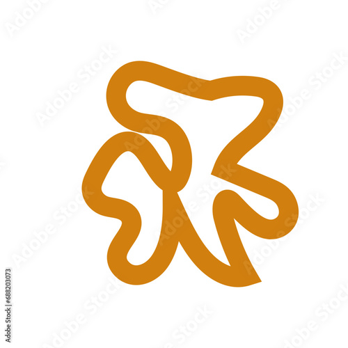 Brown abstract shapes outlines vectors 
