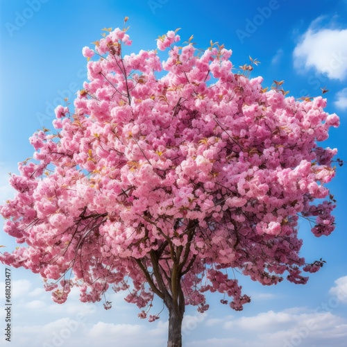 Cherry Blossom Tree Against Blue Sky