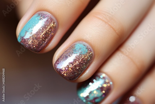 glitter nail manicure photo