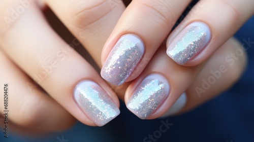 glitter nail manicure