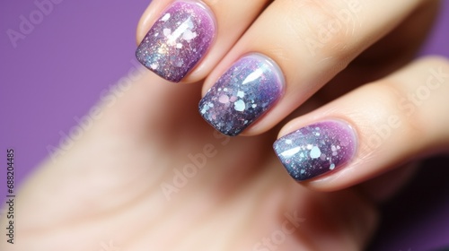 glitter nail manicure