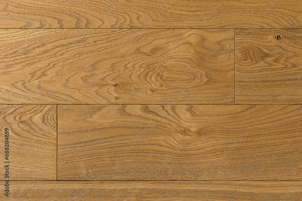 Fototapeta premium Texture of natural oak parquet close-up. Wooden boards for polished laminate. Hardwood sample background