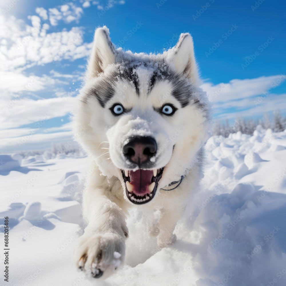 Siberian Husky's Winter Wonderland: A Nikon D850 Landscape Showcase