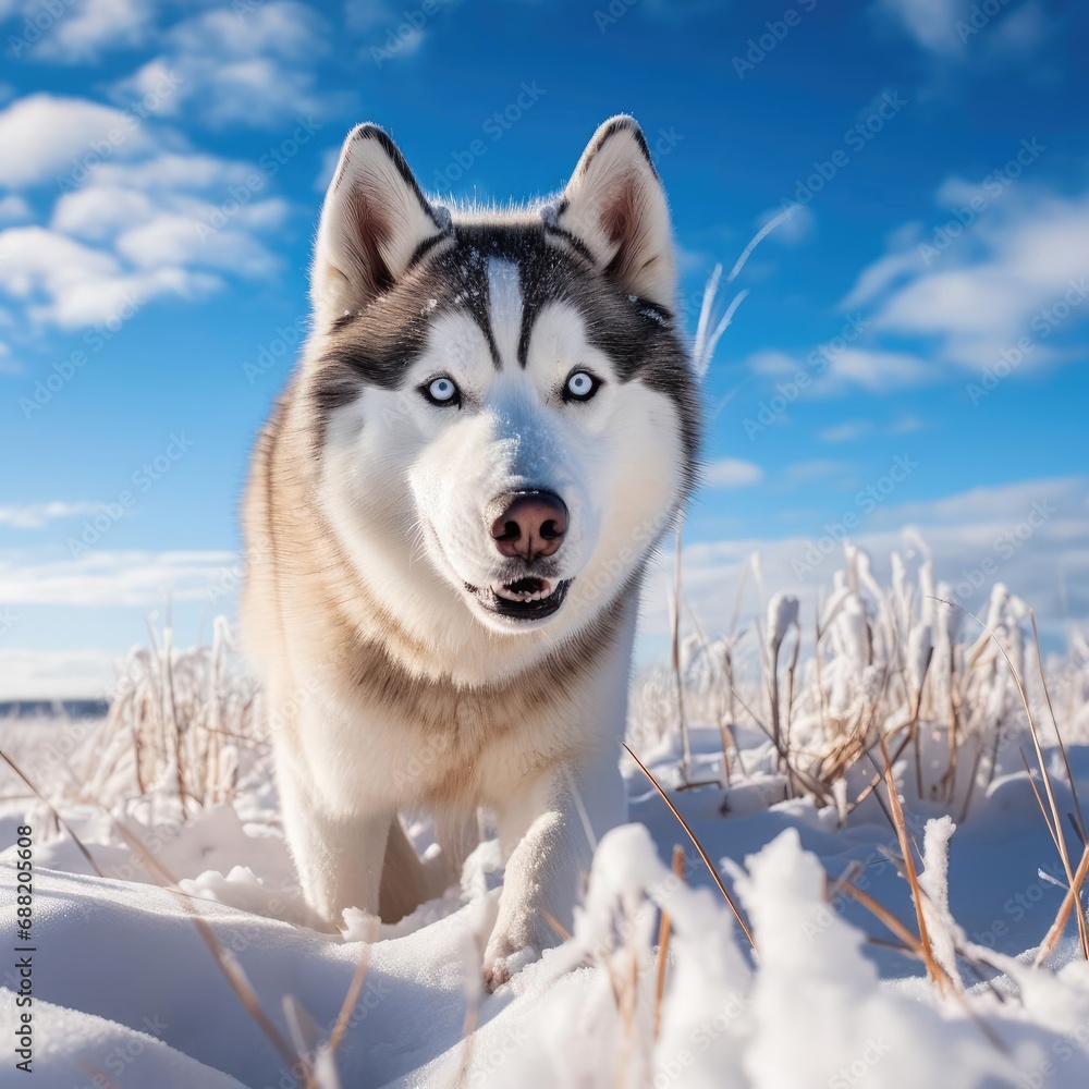 Siberian Husky's Winter Wonderland: A Nikon D850 Landscape Showcase