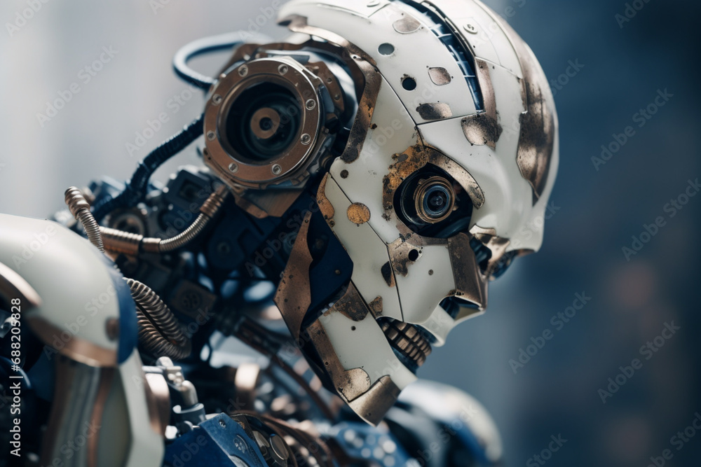 close up of a robot face || close up of a robot close up of a robot face || close up of a robot