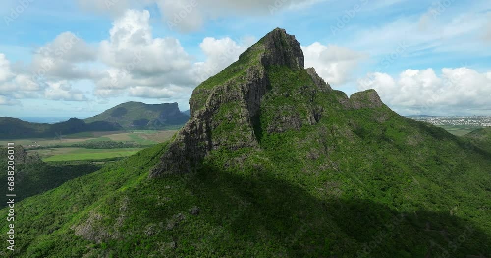 Rempart Mountain Mauritius aerial view Rempart Mountain Mauritius aerial view