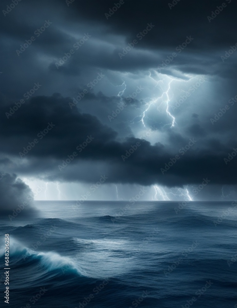 Storm over the sea