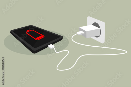 illustration of a plug, Vector Stok Phone Charger Vector Illustration