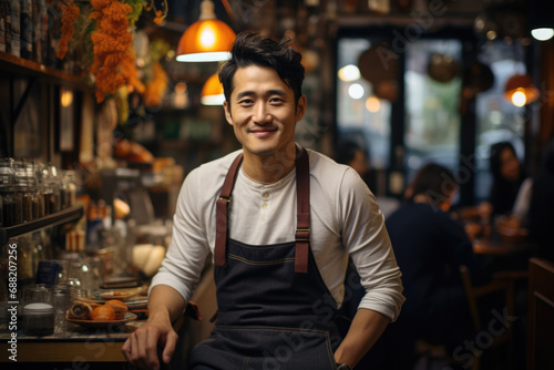 Proud barrista in the coffee shop