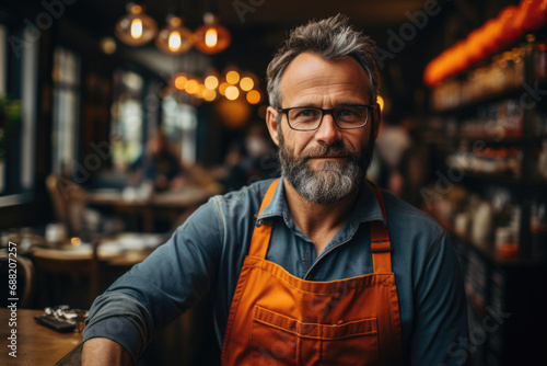 Proud barrista in the coffee shop