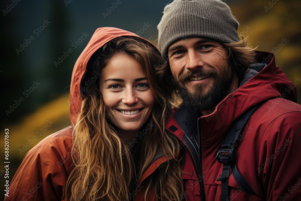 Hiking couple in the mountains Hiking couple in the mountains