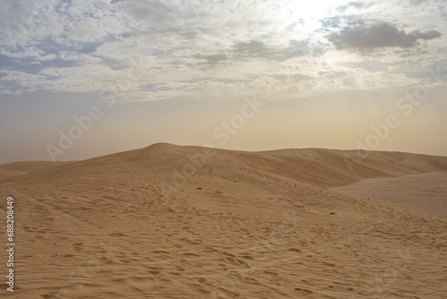 Sahara desert in Tunisia  North Africa. Beautiful landscape sand and dunes.