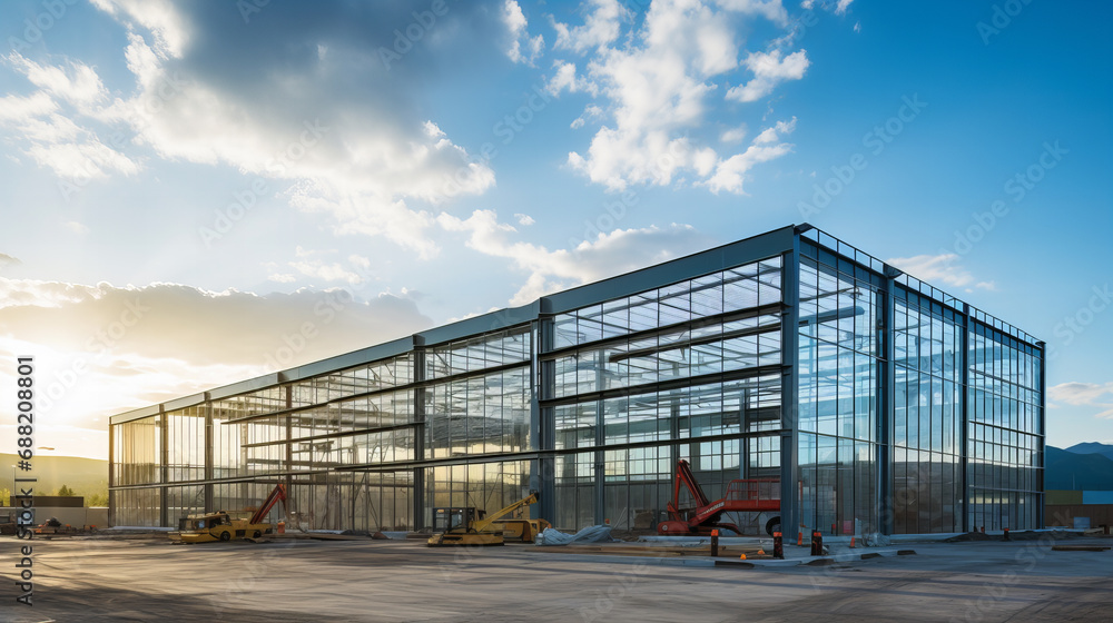 Modern Architecture - Steel Frame Structure and Lift Equipment Modern Architecture - Steel Frame Structure and Lift Equipment