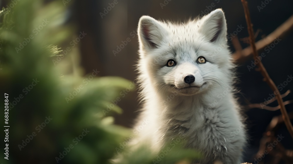 a realistic photo of a arctic fox (arcticum vulpes)