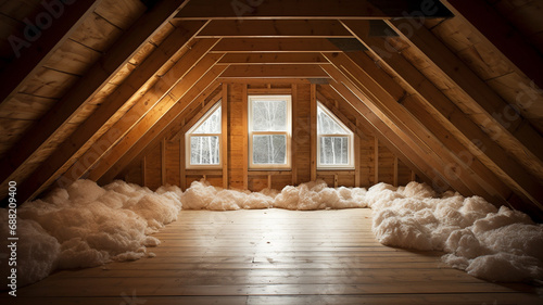 The attic is filled with cotton