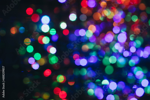 texture of christmas colored lights glowing