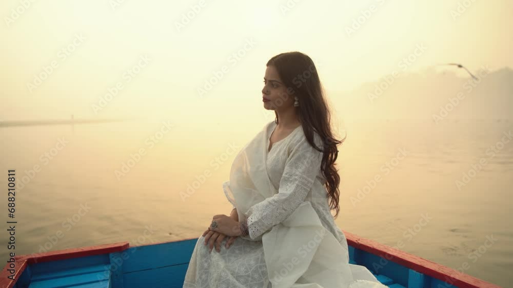 A beautiful Indian girl, wearing a traditional dress, outdoor nature background A beautiful Indian girl, wearing a traditional dress, outdoor nature background
